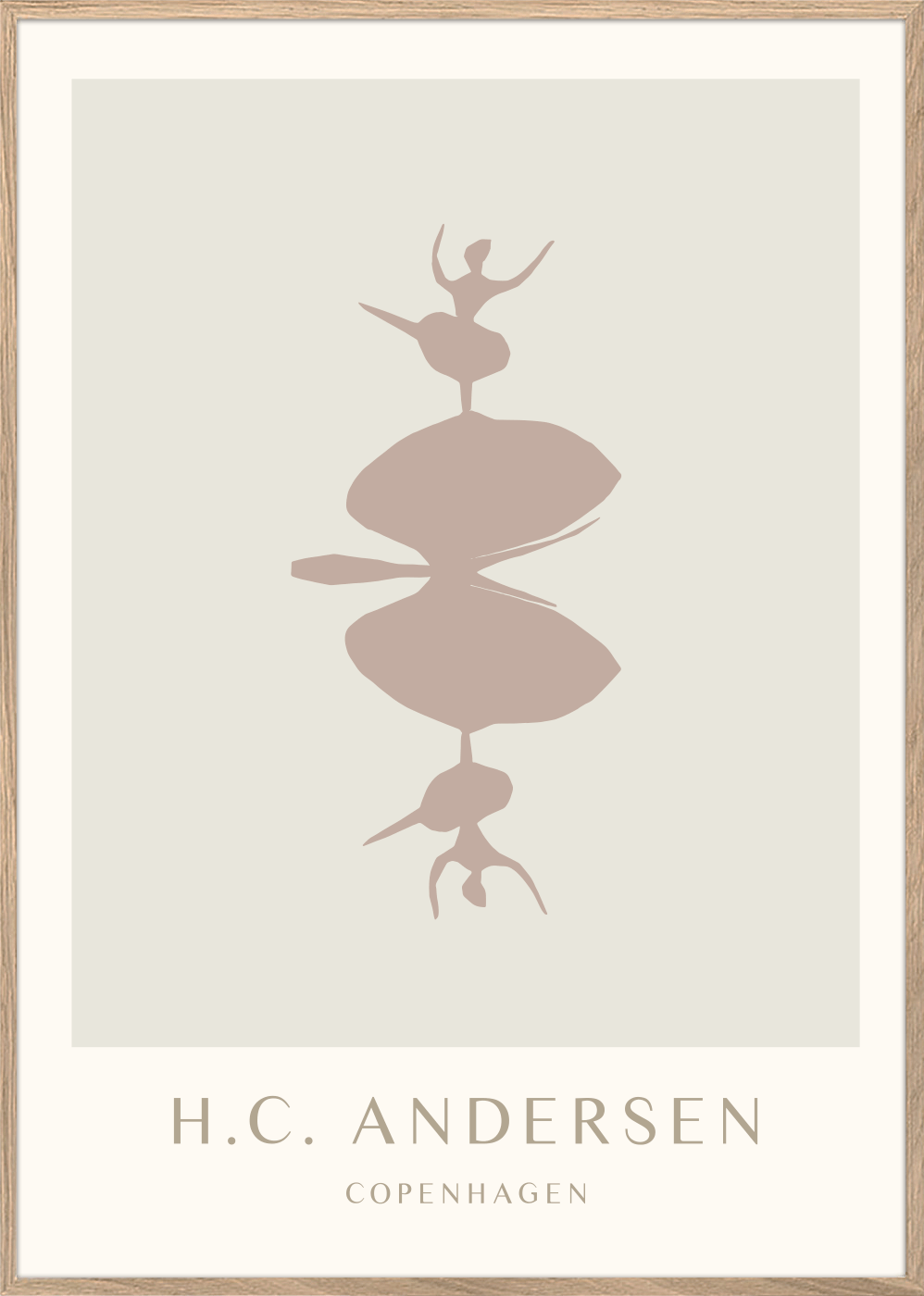 H.C. Andersen - Sommerfugl med danserinder H.C. Andersen's A3 Lys egetræ 