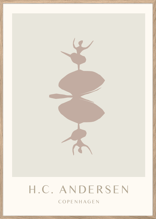 H.C. Andersen - Sommerfugl med danserinder H.C. Andersen's A3 Lys egetræ 