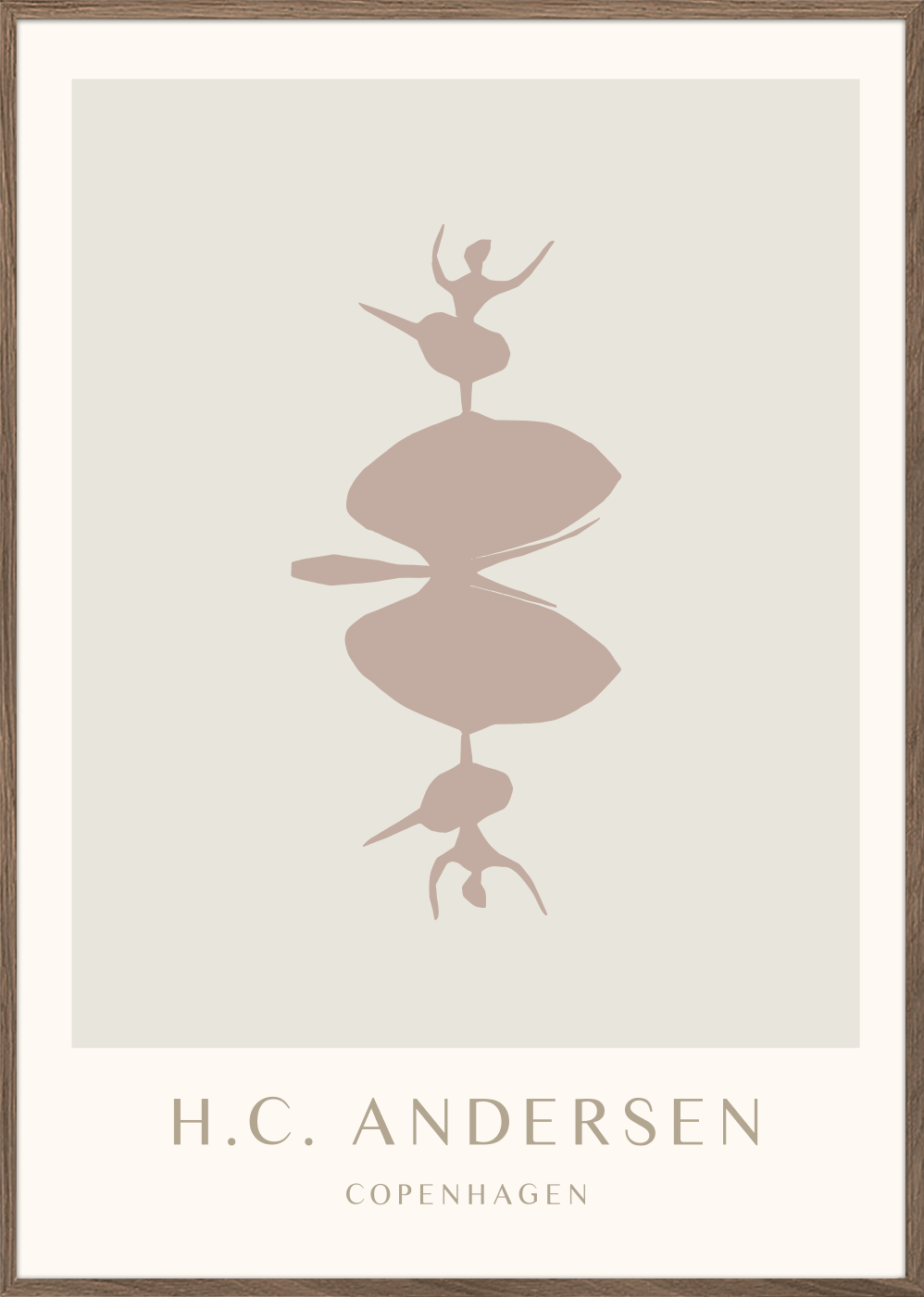 H.C. Andersen - Sommerfugl med danserinder H.C. Andersen's A3 Mørk egetræ 
