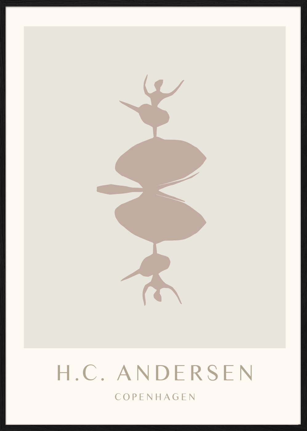 H.C. Andersen - Sommerfugl med danserinder H.C. Andersen's A3 Sort 