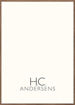 Mørk Egetræsramme med ægte glas H. C. Andersens 50x70 