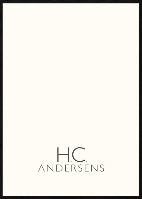 Sort Egetræsramme med ægte glas H. C. Andersens 50x70 